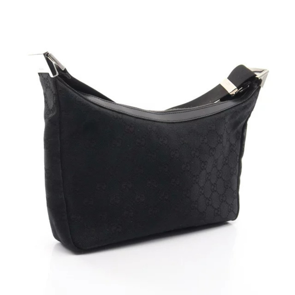 Gucci Leather Canvas GG Bag Black Shoulder Black